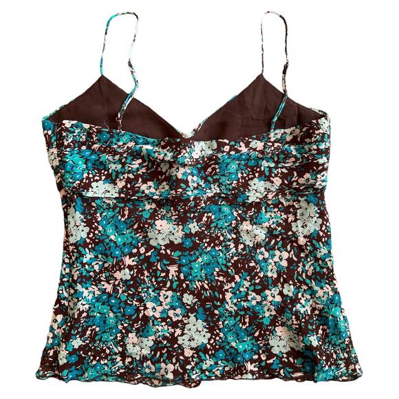 GUESS JEANS Brown Floral Spaghetti Top, M - Picture 3 of 6
